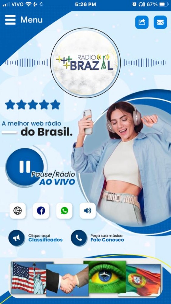 Viva mais alegre escutando musicas Brasileiras e Portuguesas e noticias as12:00h e as 15:30.
